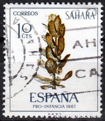 Sellos: 1967 - SAHARA - PRO INFANCIA - FLORA - FICUS - EDIFIL 256