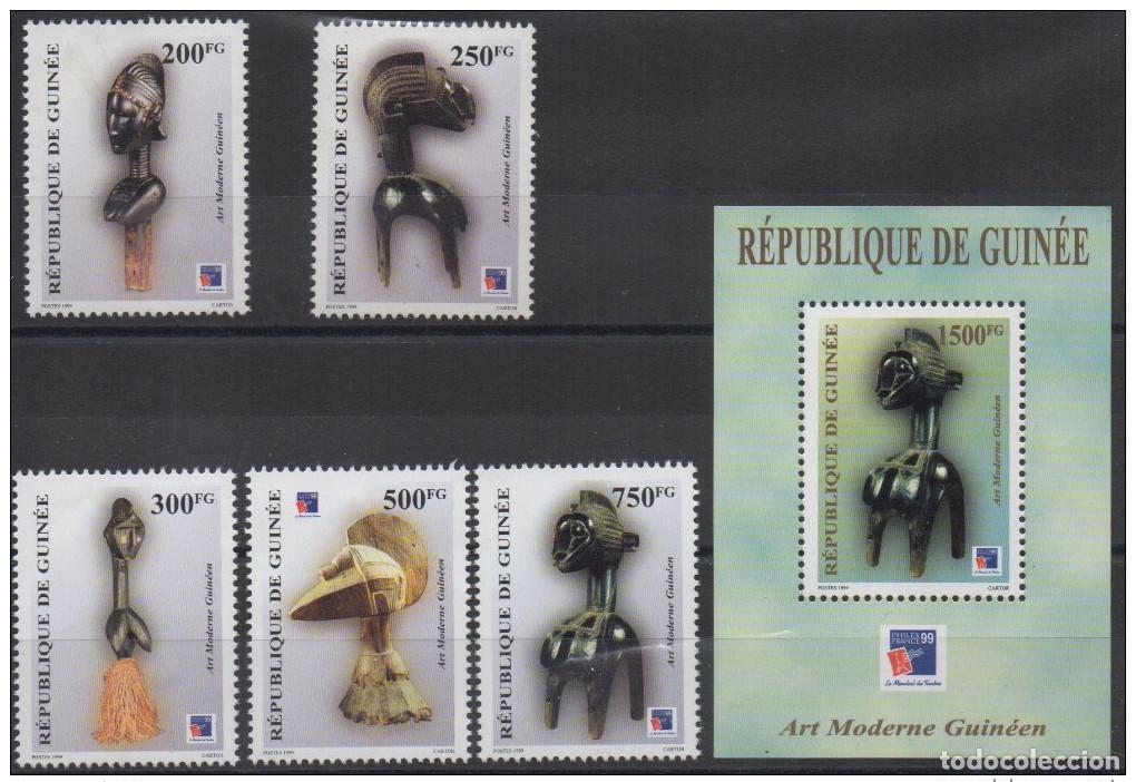 Sellos: Guinea 1999 Mi. 2458-2462 + Bl. 596 Philexfrance Arte moderno guineano &iexcl;RARO!