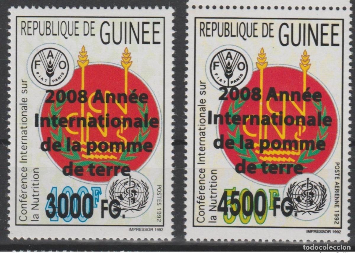 Sellos: Guinea 2008 Mi. 6187/6188 A&ntilde;o Internacional de la Papa sobrecargada