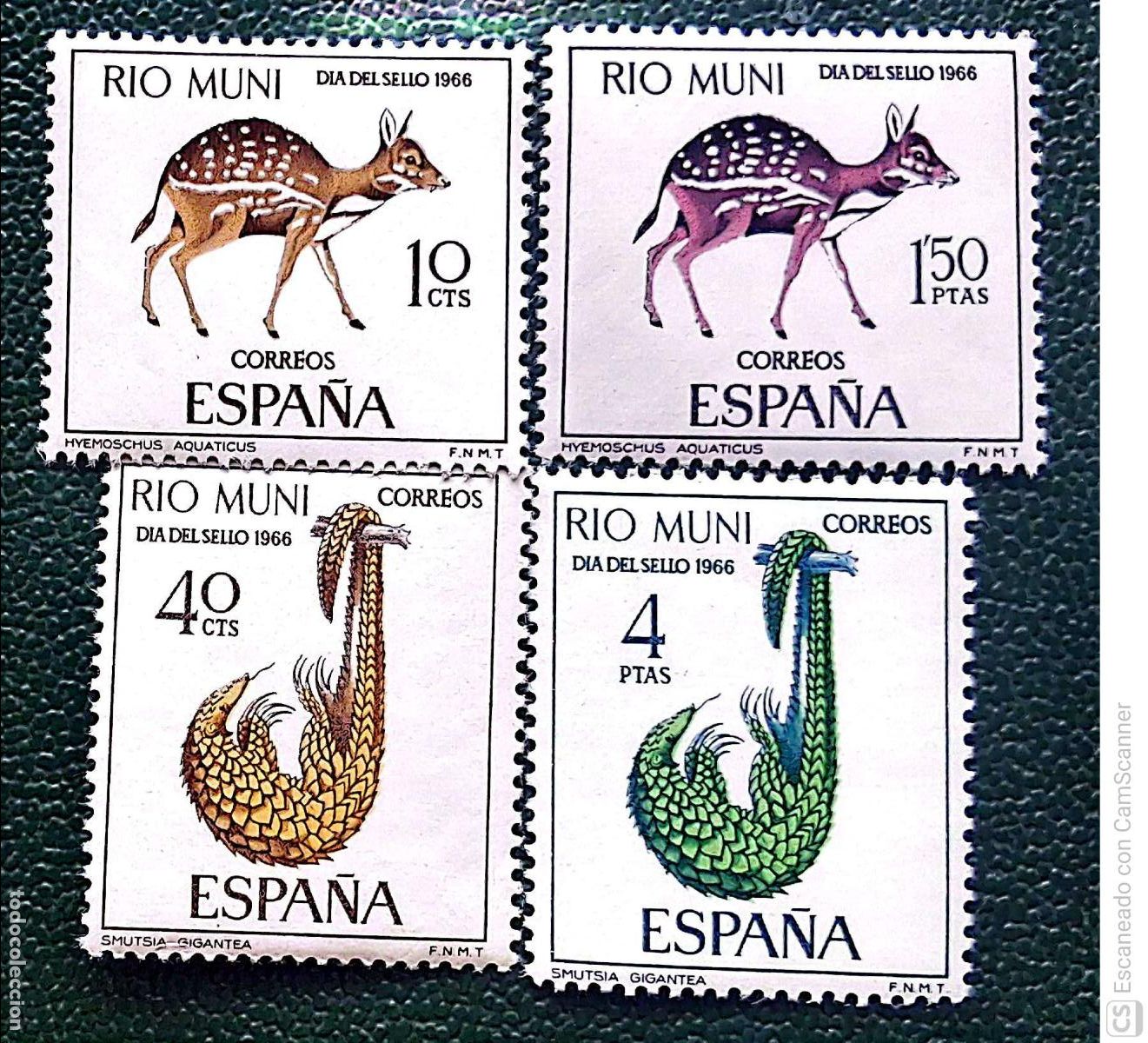 Sellos: R&iacute;o Muni. 72/75 D&iacute;a del Sello. Fauna. 1966. Sellos nuevos y numeraci&oacute;n Yvert.