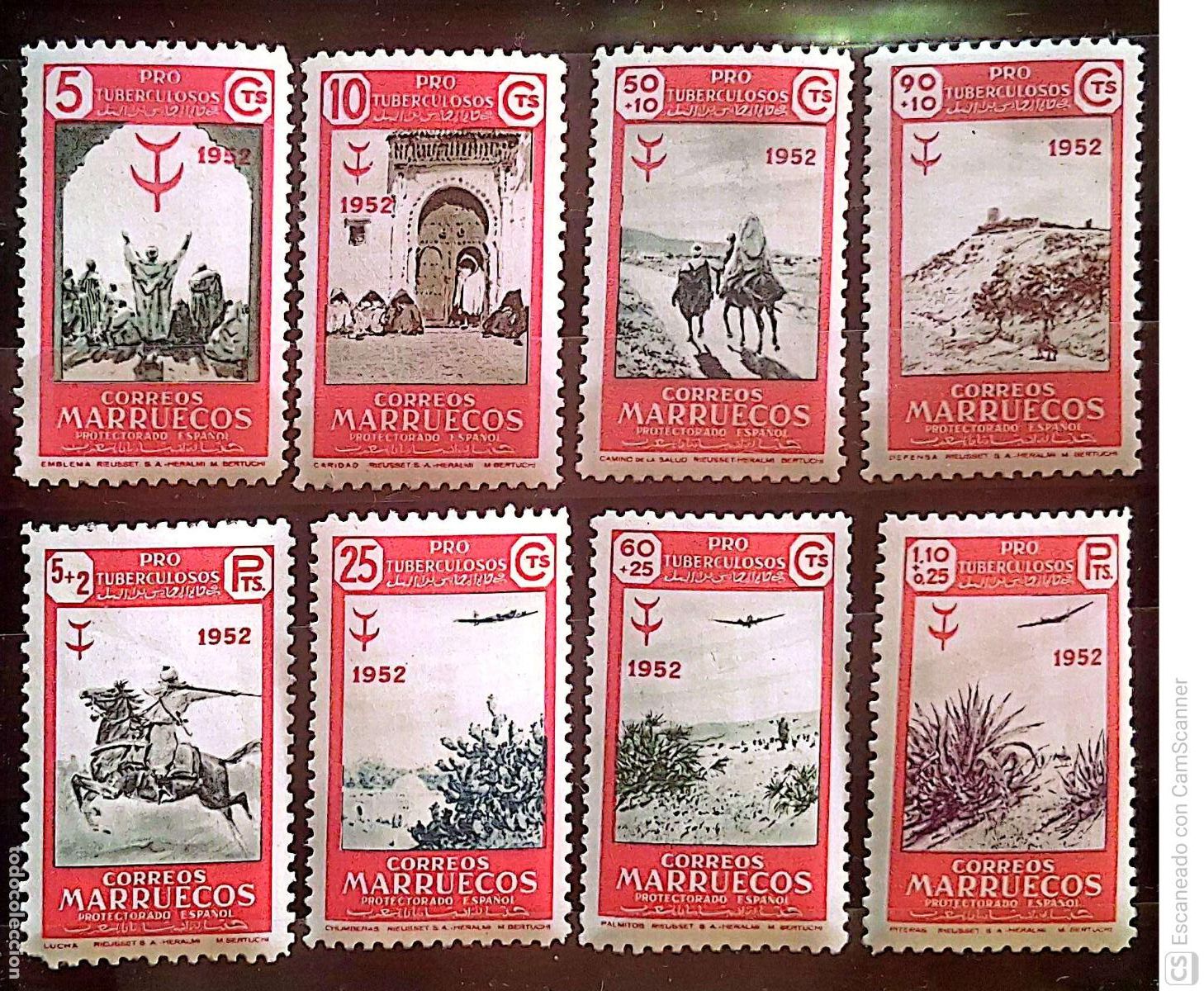 Sellos: Marruecos. 361/68 Pro tuberculosos: Emblemas,, Caridad, Camino de la salud, Defensa, Lucha, Chumbera