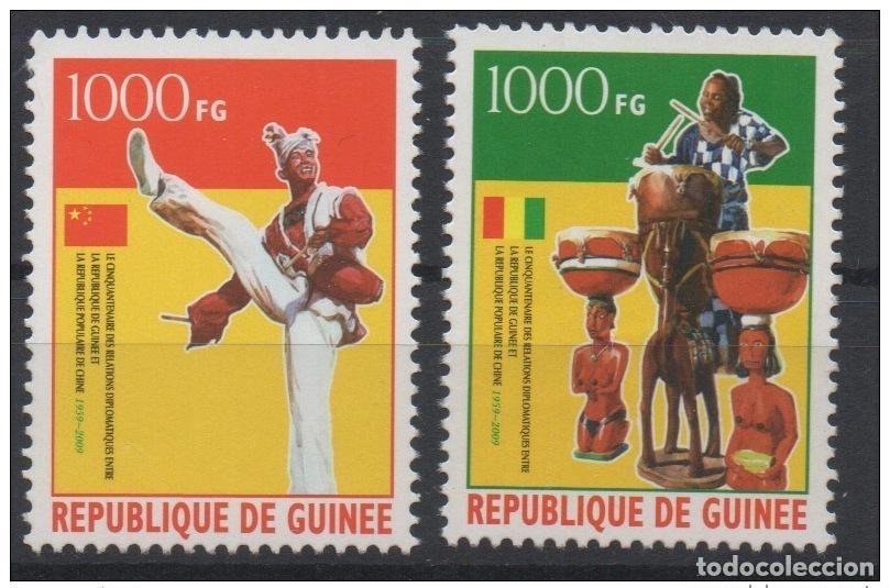 Sellos: Guinea 2009 Mi. A/B 7218 50 a&ntilde;os de relaciones China Beziehungen VR &iexcl;RARO! 2. Val