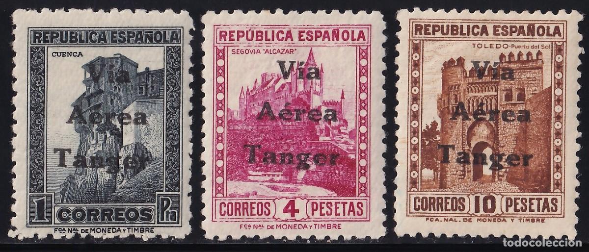 Sellos: TANGER, 1938 EDIFIL N&ordm; 138, 139, 140, /*/
