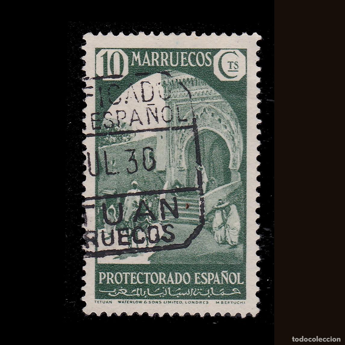 Sellos: MARRUECOS ESPA&Ntilde;OL.1933-35. 10c.TETUAN. EDIFIL 136 + OBSEQUIO.