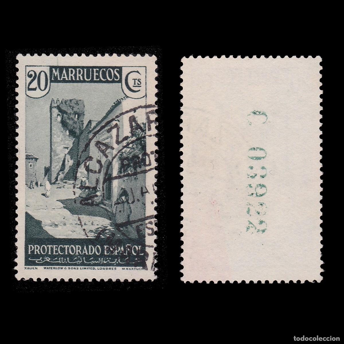 Sellos: MARRUECOS ESPA&Ntilde;OL.1933-35. 20c.ALCAZARQUIVIR. EDIFIL 138 + OBSEQUIO.