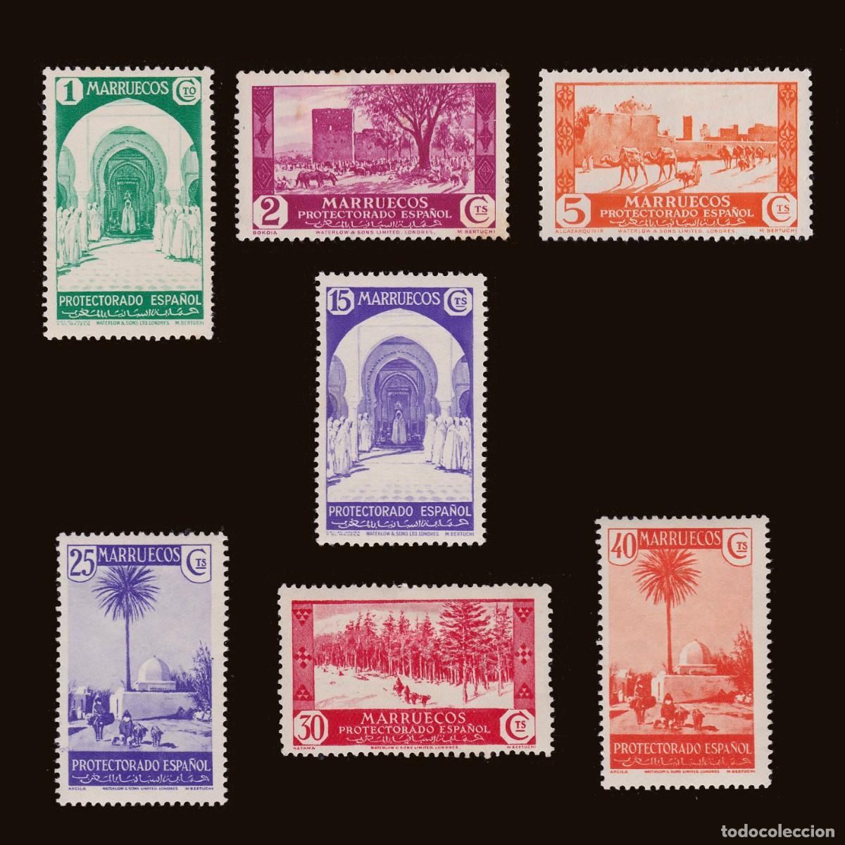 Sellos: MARRUECOS ESPA&Ntilde;A.1935-37. 7 valores .Nuevo* + OBSEQUIO.