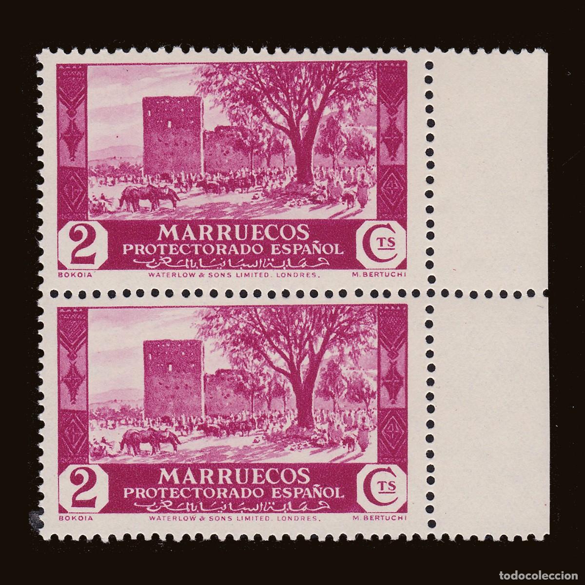 Sellos: MARRUECOS ESPA&Ntilde;OL.1935-7. 2c. Blq2 Nuevo**. EDIFIL 149 + OBSEQUIO.