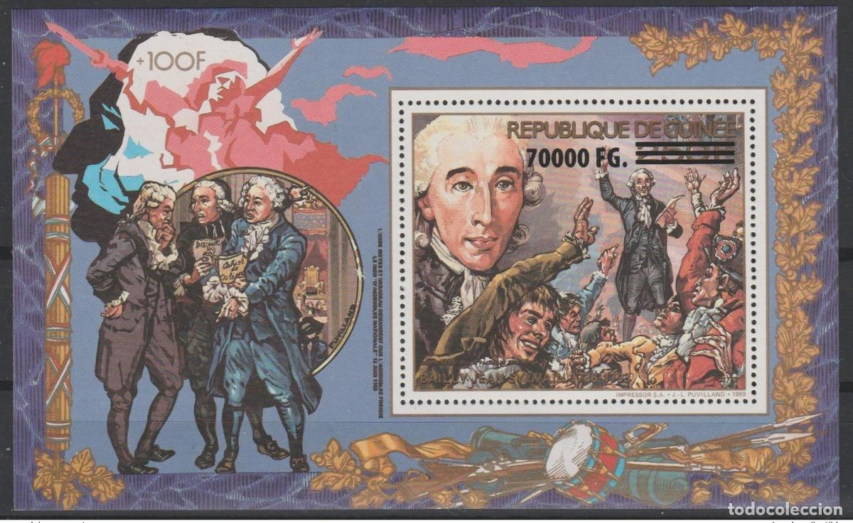 Sellos: Guinea 2009 Mi. Bl. 1720 sobrecargada Revoluci&oacute;n Francesa 1789 Bailly Jean-Sylvain