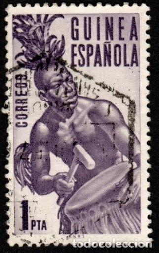 Sellos: Guinea Espa&ntilde;ola. Ind&iacute;gena y Tam-Tam. 1953. Edifil-328. Usados