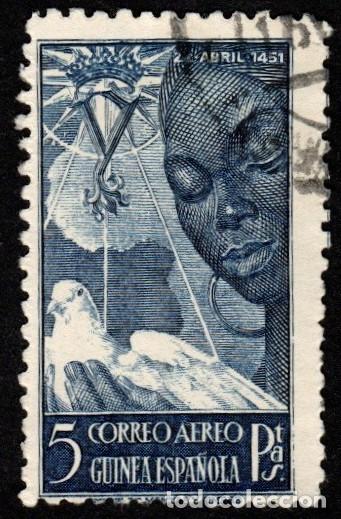Sellos: Guinea Espa&ntilde;ola. V centenario de Isabel la Cat.olica. 1951. Edifil-305. S. completa. Usado