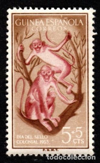 Sellos: Guinea Espa&ntilde;ola. D&iacute;a del Sello. 1955. Edifil-355. Usado