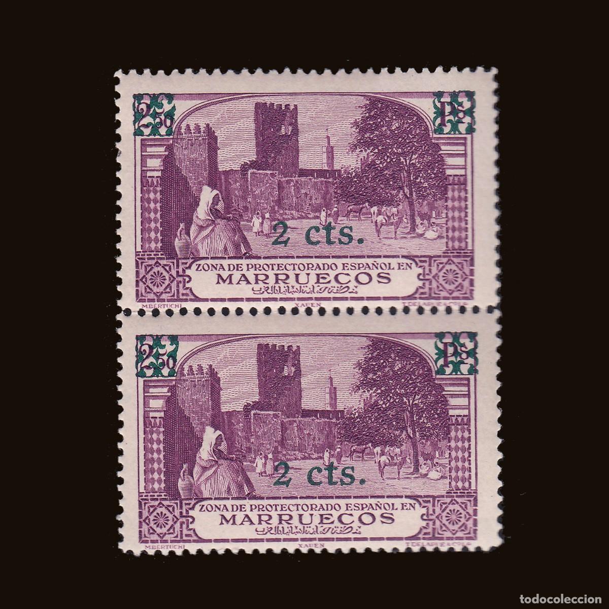 Sellos: MARRUECOS ESPA&Ntilde;OL.1935-7. 2c s 2,50p. Blq2 Nuevo**-*. EDIFIL 163 + OBSEQUIO.