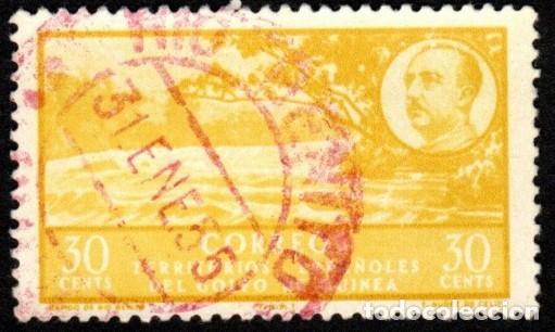Sellos: Guinea Espa&ntilde;ola. Paisaje y Franco. 1950. Edifil-282. Usados