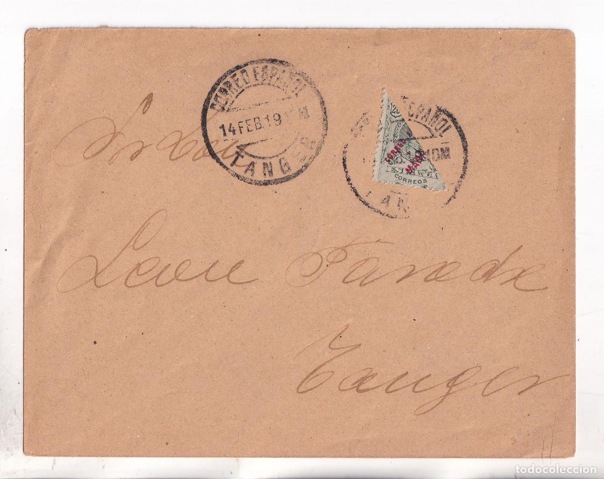 Sellos: SOBRE. CORREO INTERIOR. T&Aacute;NGER. 1919. BISECTADO. MARRUECOS