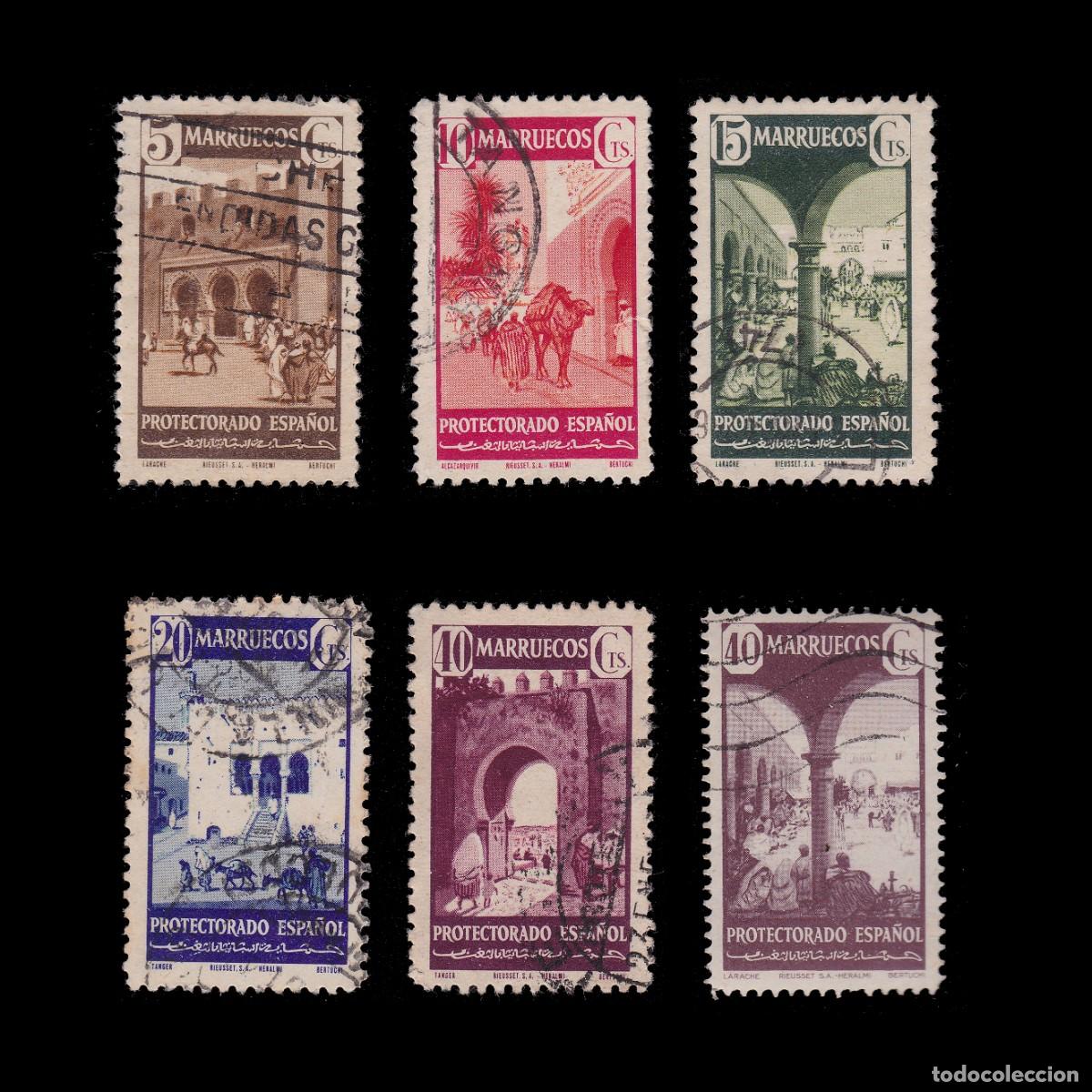Sellos: MARRUECOS ESPA&Ntilde;OL.1941. Serie. USADO. EDIFIL 234-240 + OBSEQUIO.