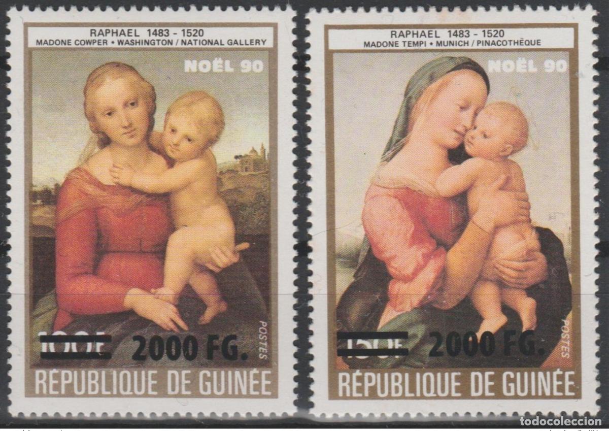 Sellos: Guinea 2009 Mi. 6722/3 Sobrecargado Navidad 90 Rafael Pintura Arte