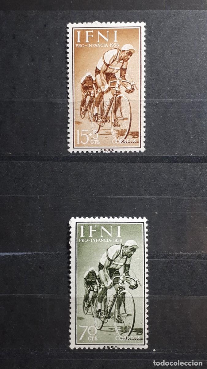 Sellos: IFNI. A&Ntilde;O 1958. *. EDIFIL 146, 148.