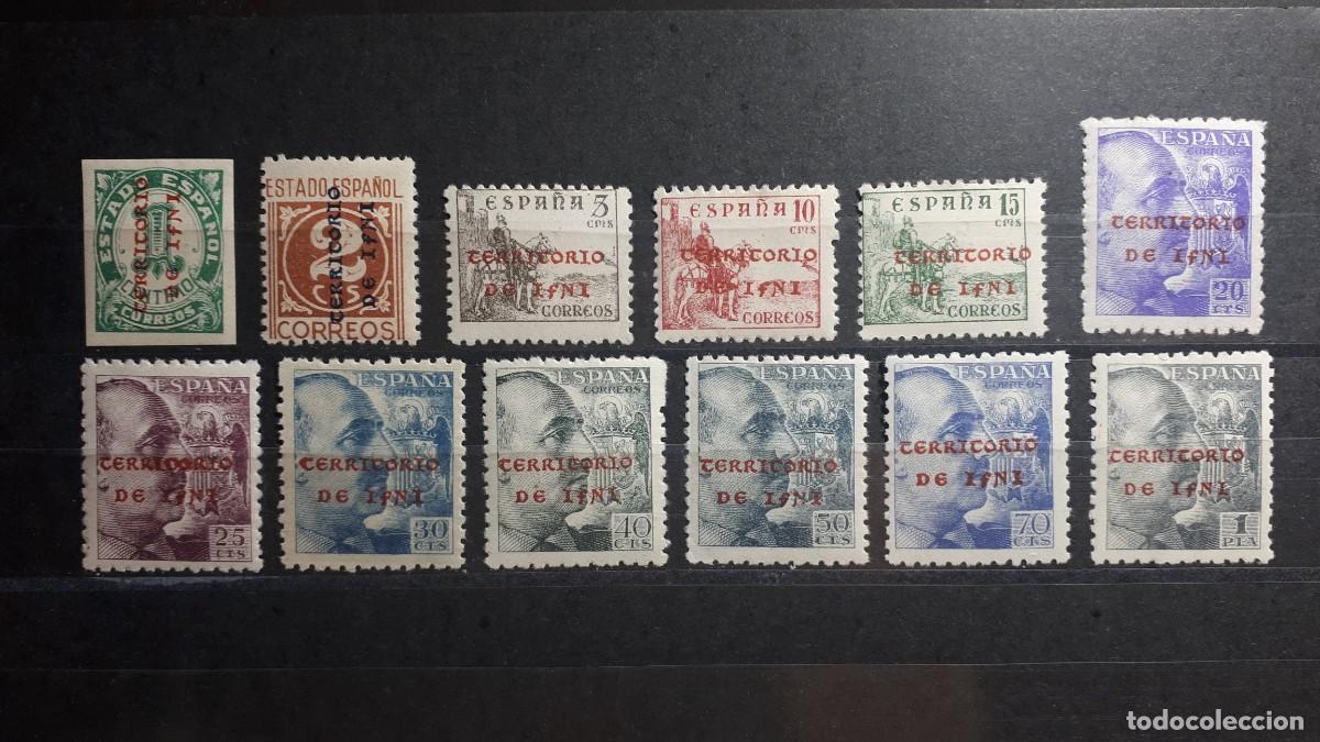 Sellos: IFNI. A&Ntilde;O 1941. *. EDIFIL 1/12. Bien centrados.