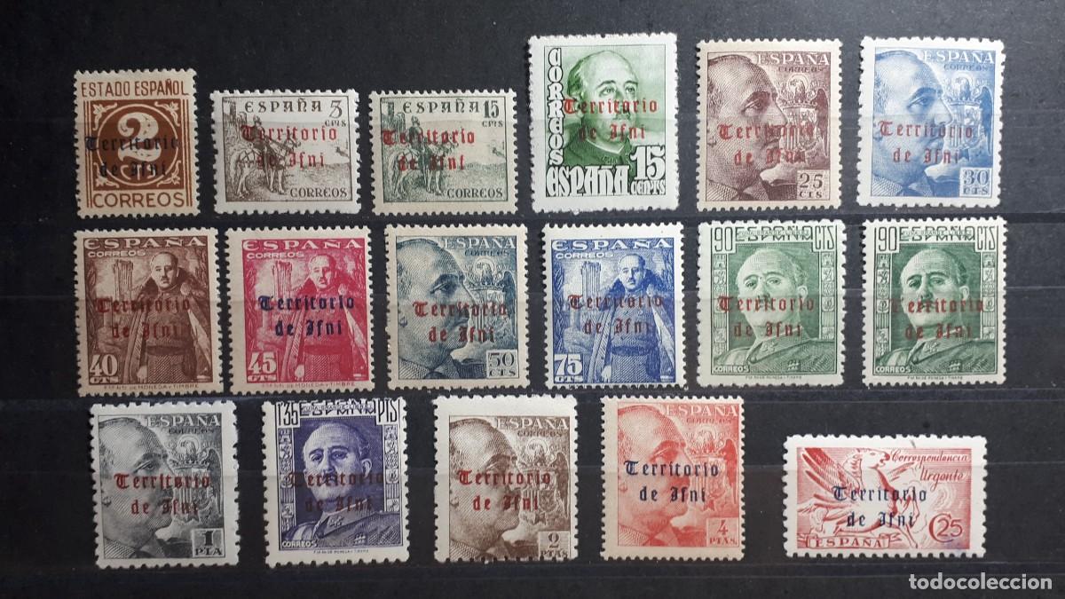 Sellos: IFNI. A&Ntilde;O 1948. *. EDIFIL 37/54. Falta 39, 40, 55.