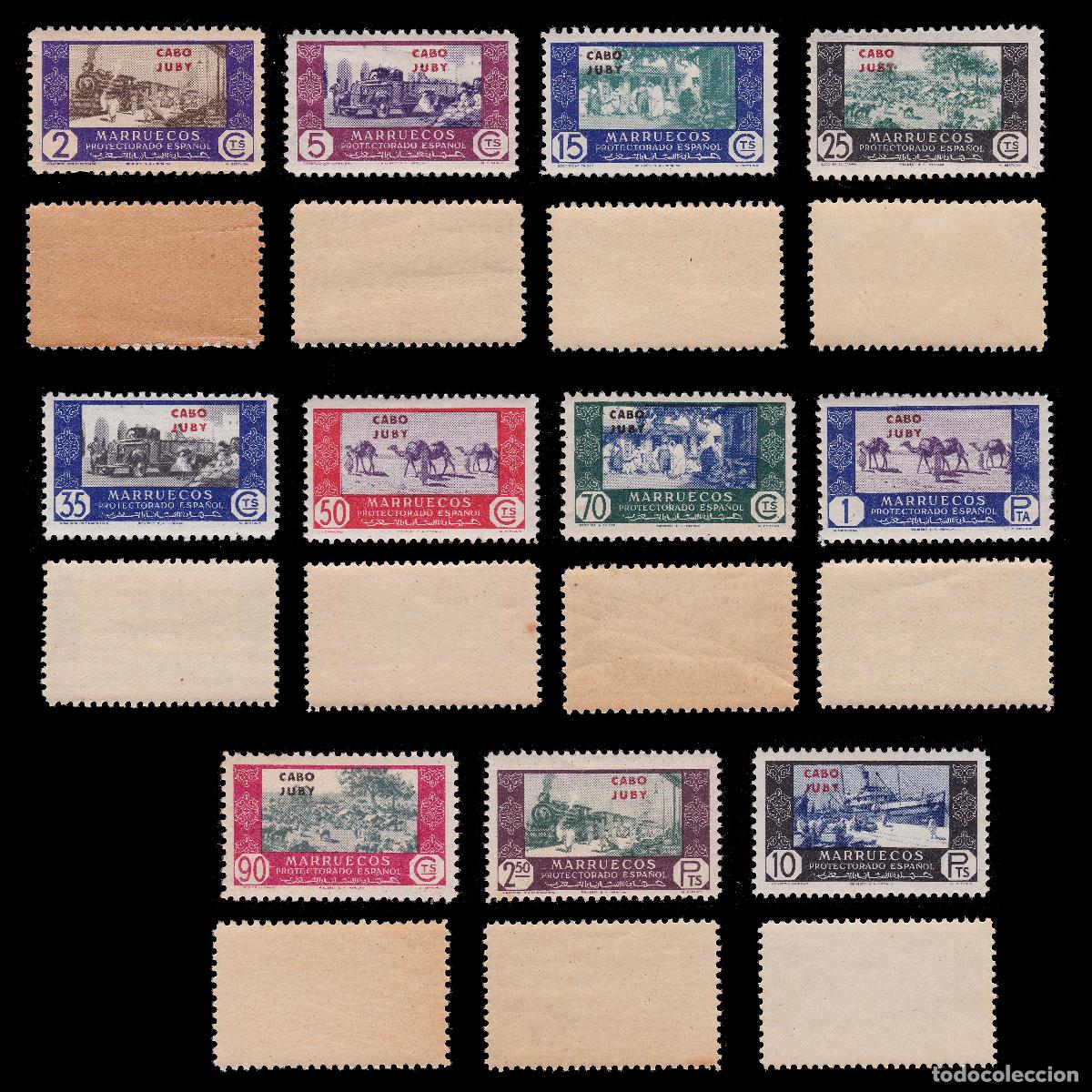 Sellos: CABO JUBY 1948. Comercio. Serie Nuevo** Edifil.162-172 + OBSEQUIO