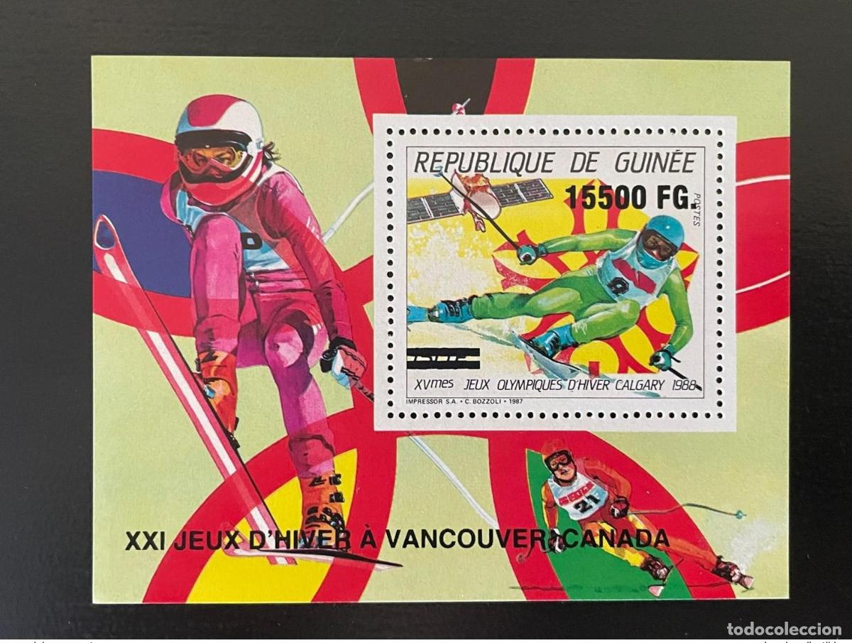 Sellos: Guinea 2009 Mi. Bl. 1724 Overloaded Calgary 1988 Juegos Ol&iacute;mpicos de Esqu&iacute;