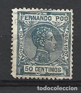 Sellos: FERNANDO POO EDIFIL NUM. 43 USADO --TIENE UNA TRANSPARENCIA--