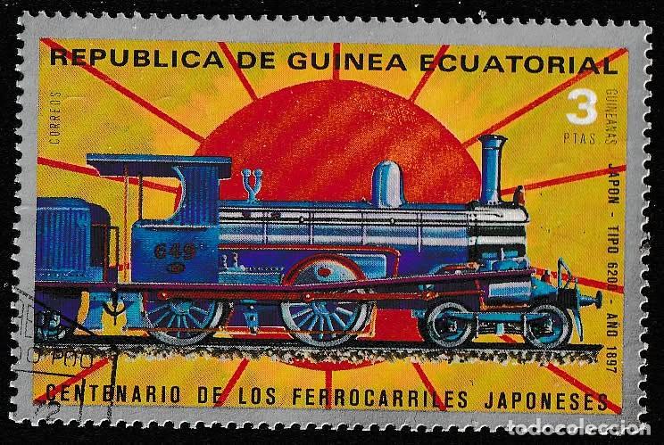 Timbres: Guinea Ecuatorial 1972 Michel 148 Sello * Tren Ferrocarriles Japoneses Tipo 6200 (1897) Scott 178