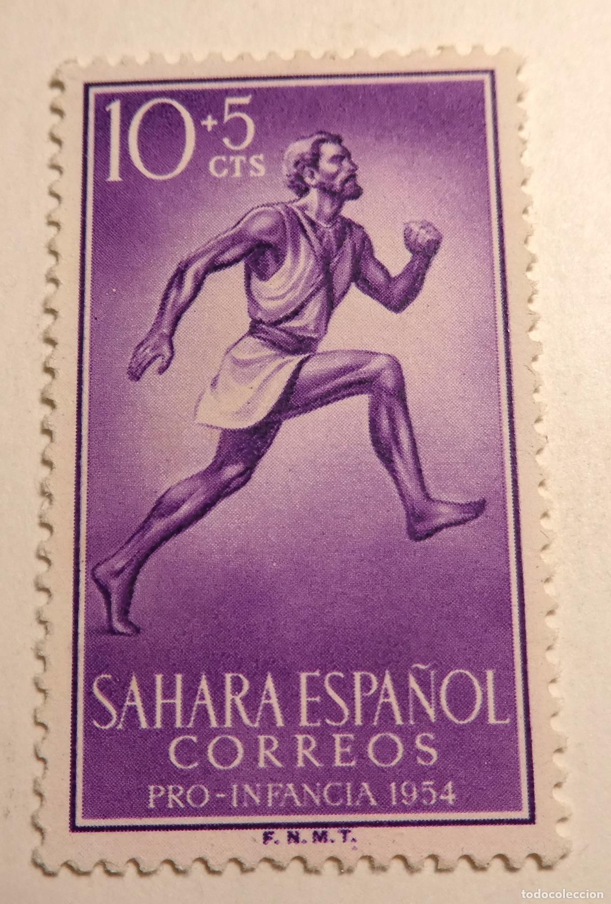 Sellos: Sello postal de 60 centimos S&aacute;hara Espa&ntilde;ol, Pro-Infancia 1954