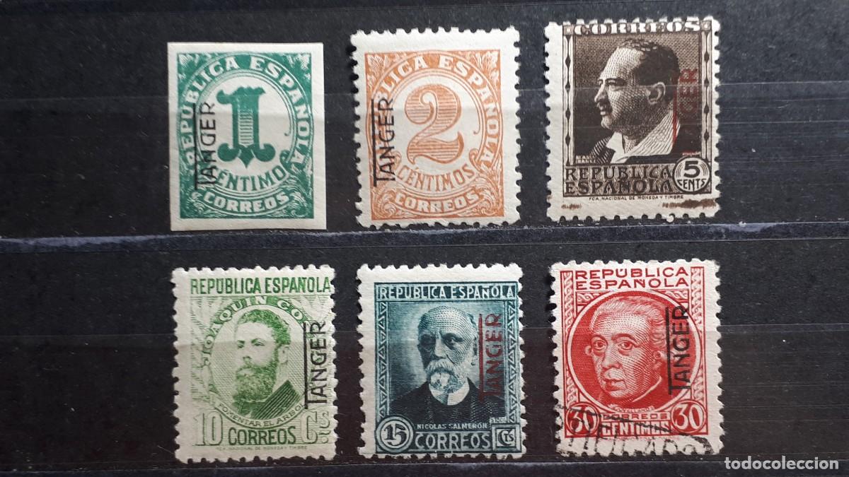 Sellos: T&Aacute;NGER. A&Ntilde;O 1937-8. */&deg;. Edifil 85/9, 92