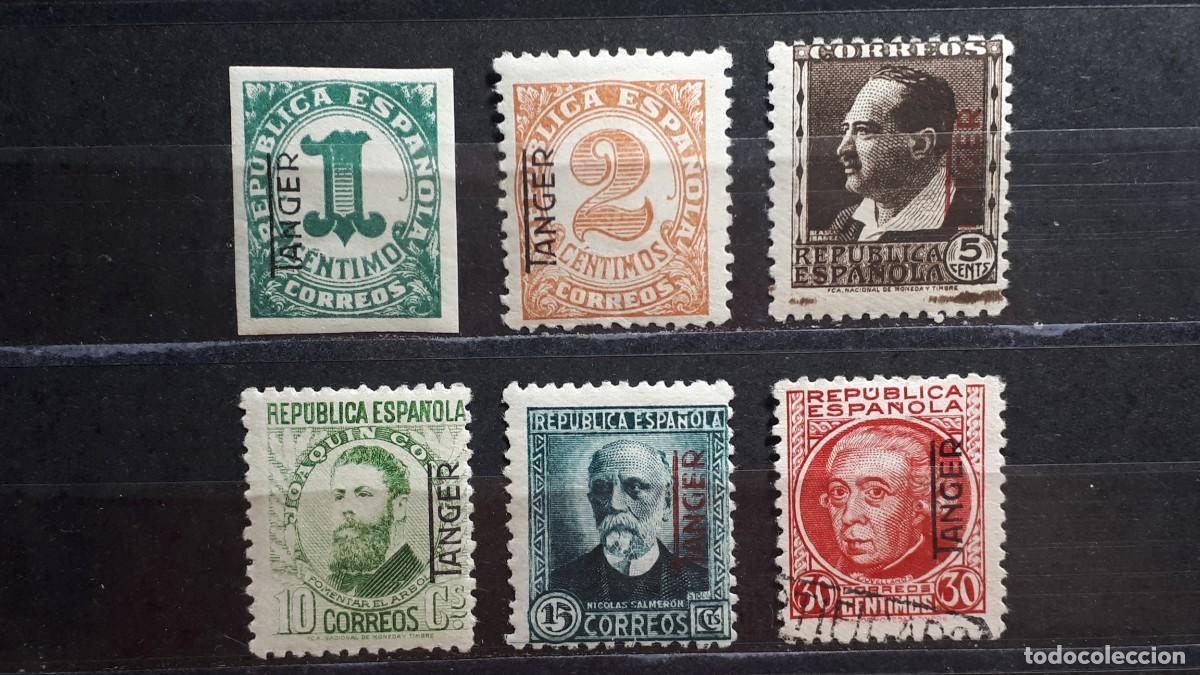 Sellos: T&Aacute;NGER. A&Ntilde;O 1937-8. */&deg;. Edifil 85/9, 92