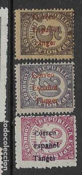 Sellos: TANGER, TRIO DE 5 + 20 + Y 25 CTS.- VER FOTOSSOBRECARGA, ROJA Y NEGRA, VER FOTOS