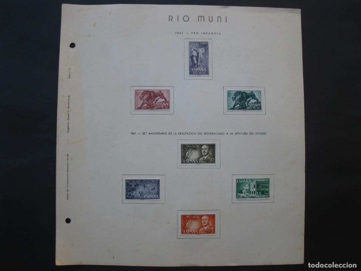 Sellos: HOJA CON 7 SELLOS DEL RIO MUNI - A&Ntilde;O 1961.
