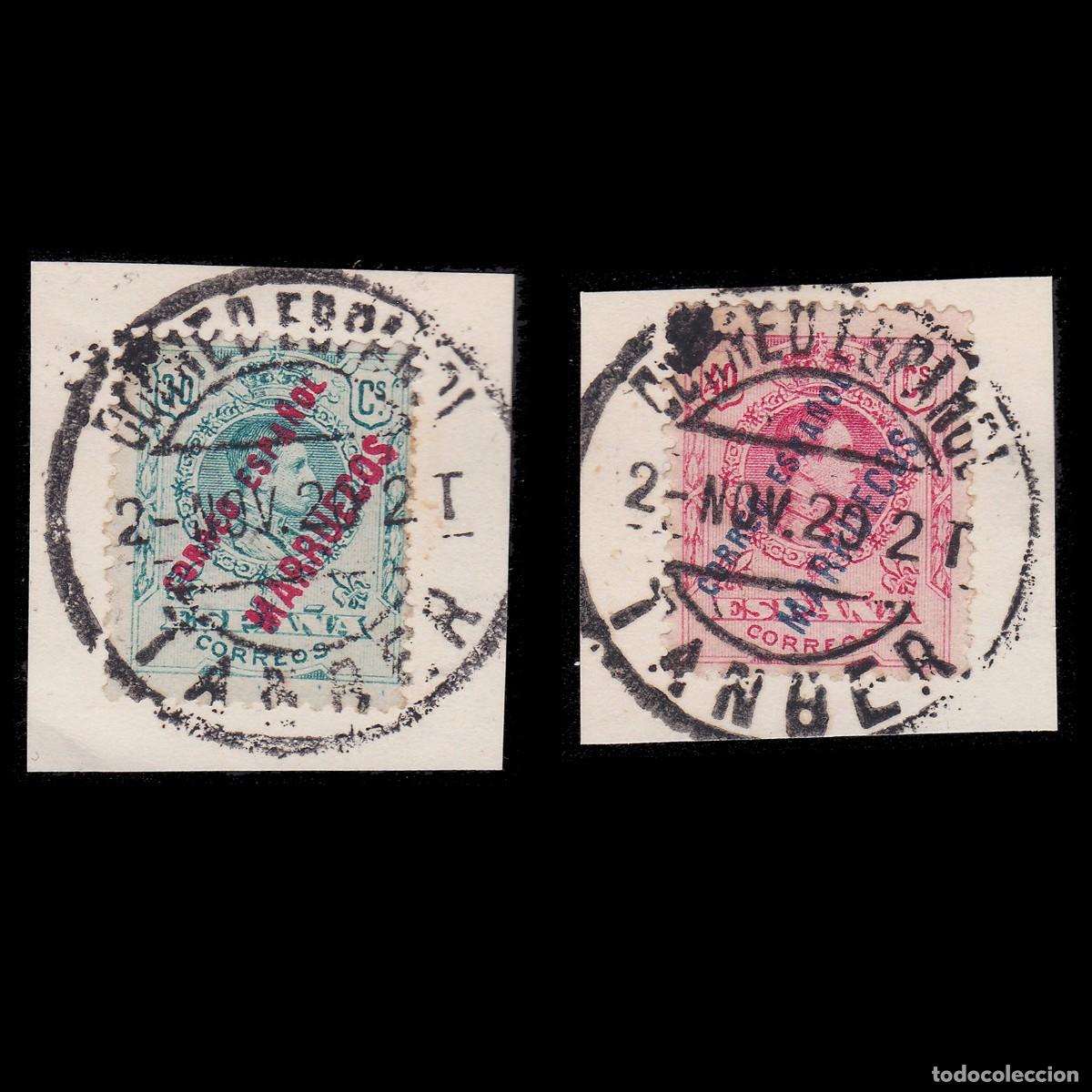 Sellos: TANGER. 1909-14. Alfonso XIII. Matasello Edifil 6-7 +OBSEQUIO