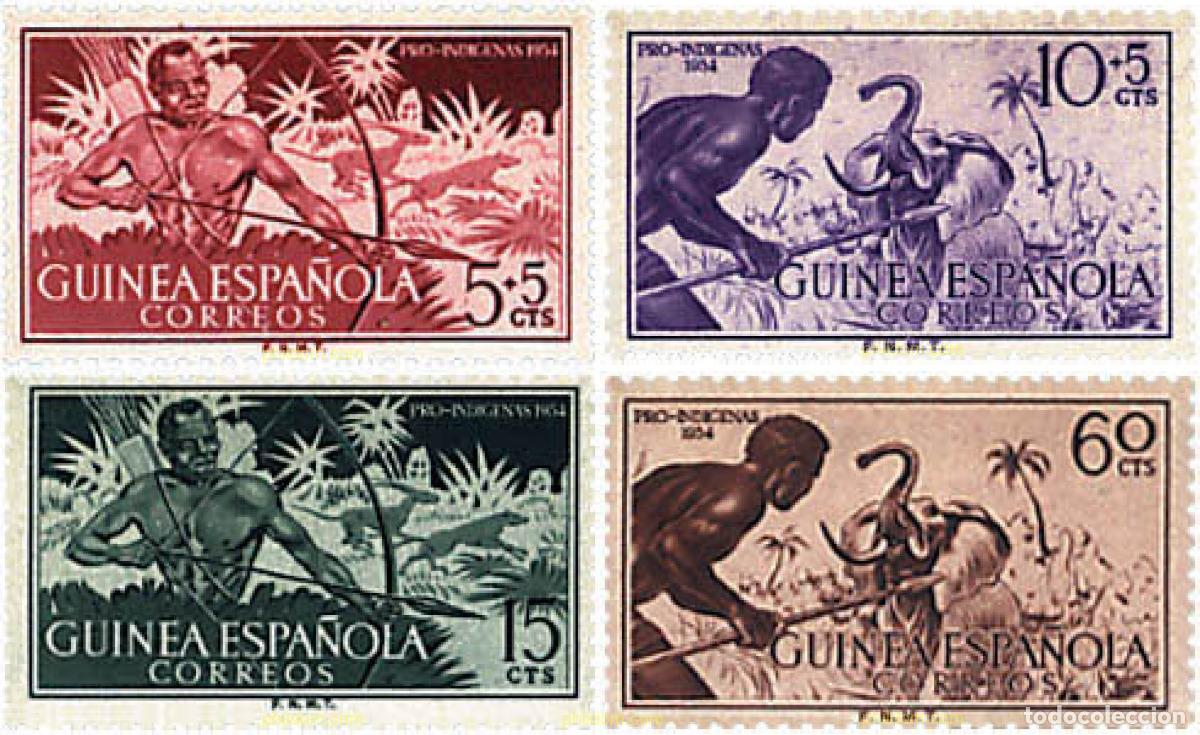 Sellos: 54178 MNH GUINEA ESPA&Ntilde;OLA 1954 ELEFANTES