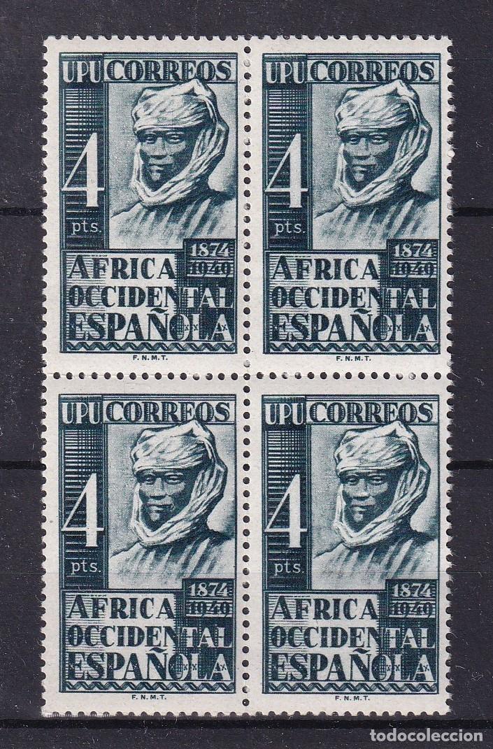 Sellos: Sellos DEPENDENCIAS ESPA&Ntilde;OLAS AFRICA OCCIDENTAL a&ntilde;o 1949 Edifil 1** bloque de 4 en NUEVO v.c. 16 &euro;