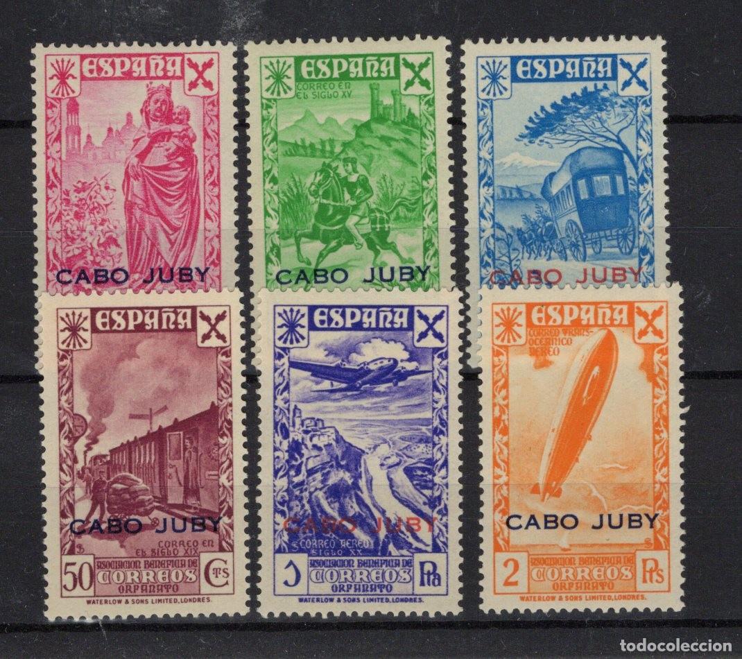 Sellos: Sellos DEPENDENCIAS ESPA&Ntilde;OLAS CABO JUBY beneficiencia a&ntilde;o 1943 Edifil 12/17** en NUEVO v.c. 74 &euro;