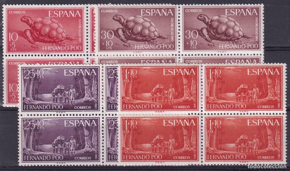 Stamps: Sellos DEPENDENCIAS ESPA&Ntilde;OLAS FERNANDO POO a&ntilde;o 1961 Edifil 203/206** bloque de 4 en NUEVO