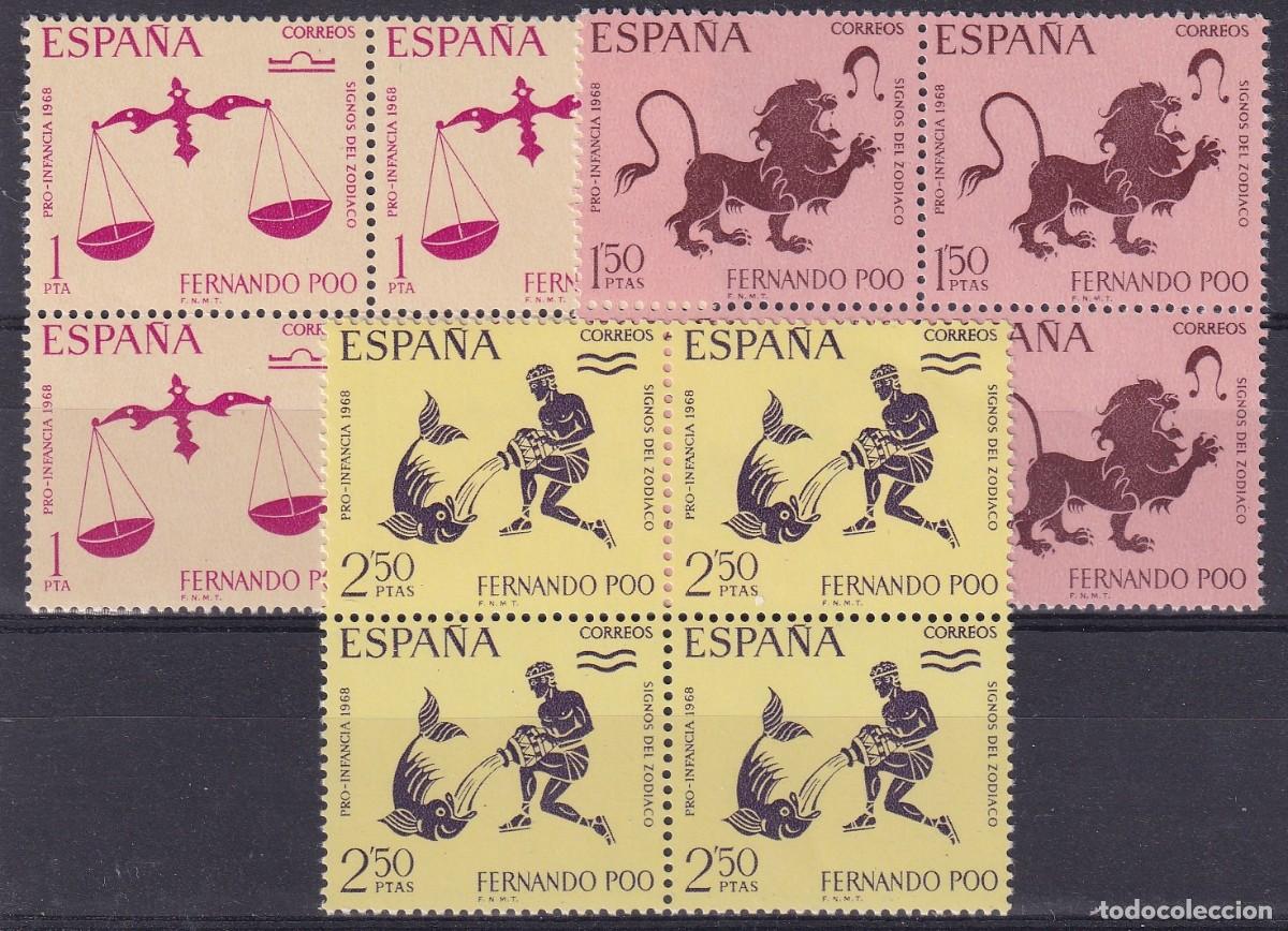 Briefmarken: Sellos DEPENDENCIAS ESPA&Ntilde;OLAS FERNANDO POO a&ntilde;o 1968 Edifil 265/267** bloque de 4 en NUEVO
