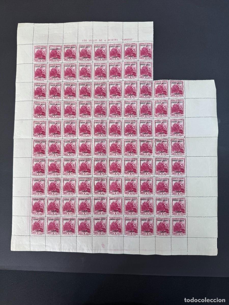 Stamps: T&aacute;nger, Sellos de Espa&ntilde;a, 1939, Edifil 112, hoja con 96 sellos y sus variedades, valor cat. 3000&euro;