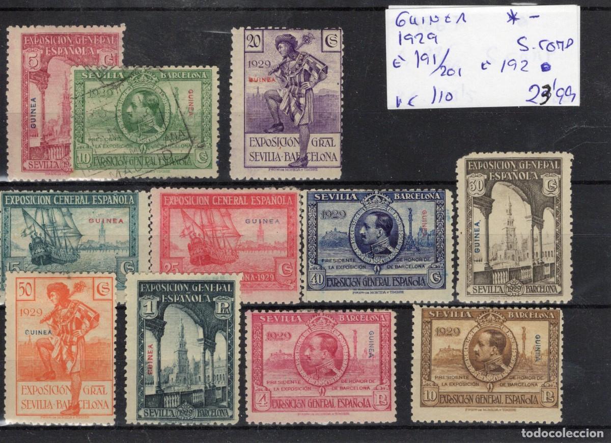 Stamps: Sellos DEPENDENCIAS ESPA&Ntilde;OLAS GUINEA a&ntilde;o 1929 Edifil 191/201* SERIE COMPLETA en NUEVO (192&ordm;)