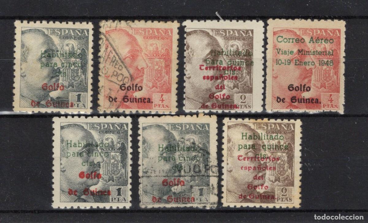 Stamps: Sellos DEPENDENCIAS ESPA&Ntilde;OLAS GUINEA a&ntilde;o 1942/49 Edifil 269/274*-&ordm; en NUEVO y usado v.c. 35 &euro;