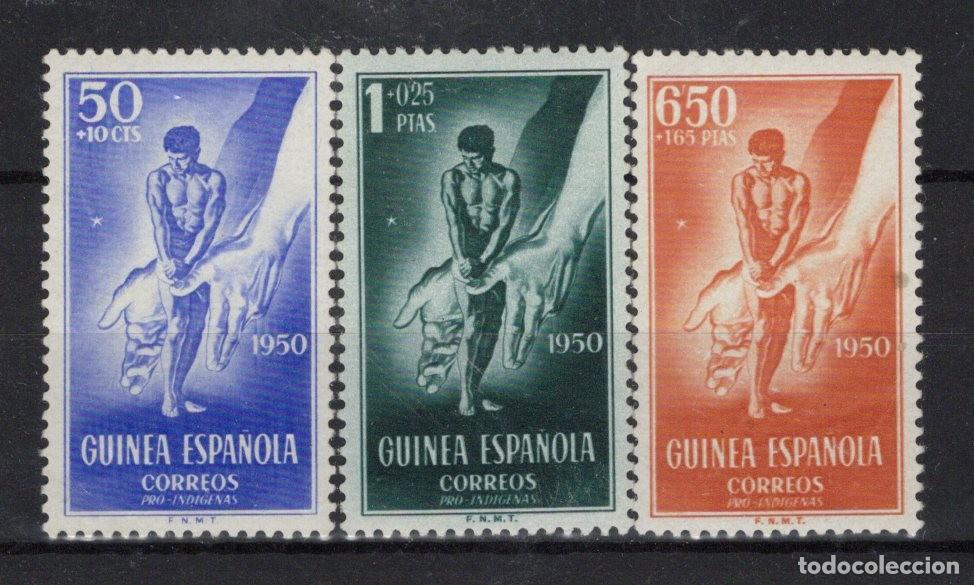 Stamps: Sellos DEPENDENCIAS ESPA&Ntilde;OLAS GUINEA a&ntilde;o 1950 Edifil 295/297** SERIE COMPLETA en NUEVO v.c. 25 &euro;