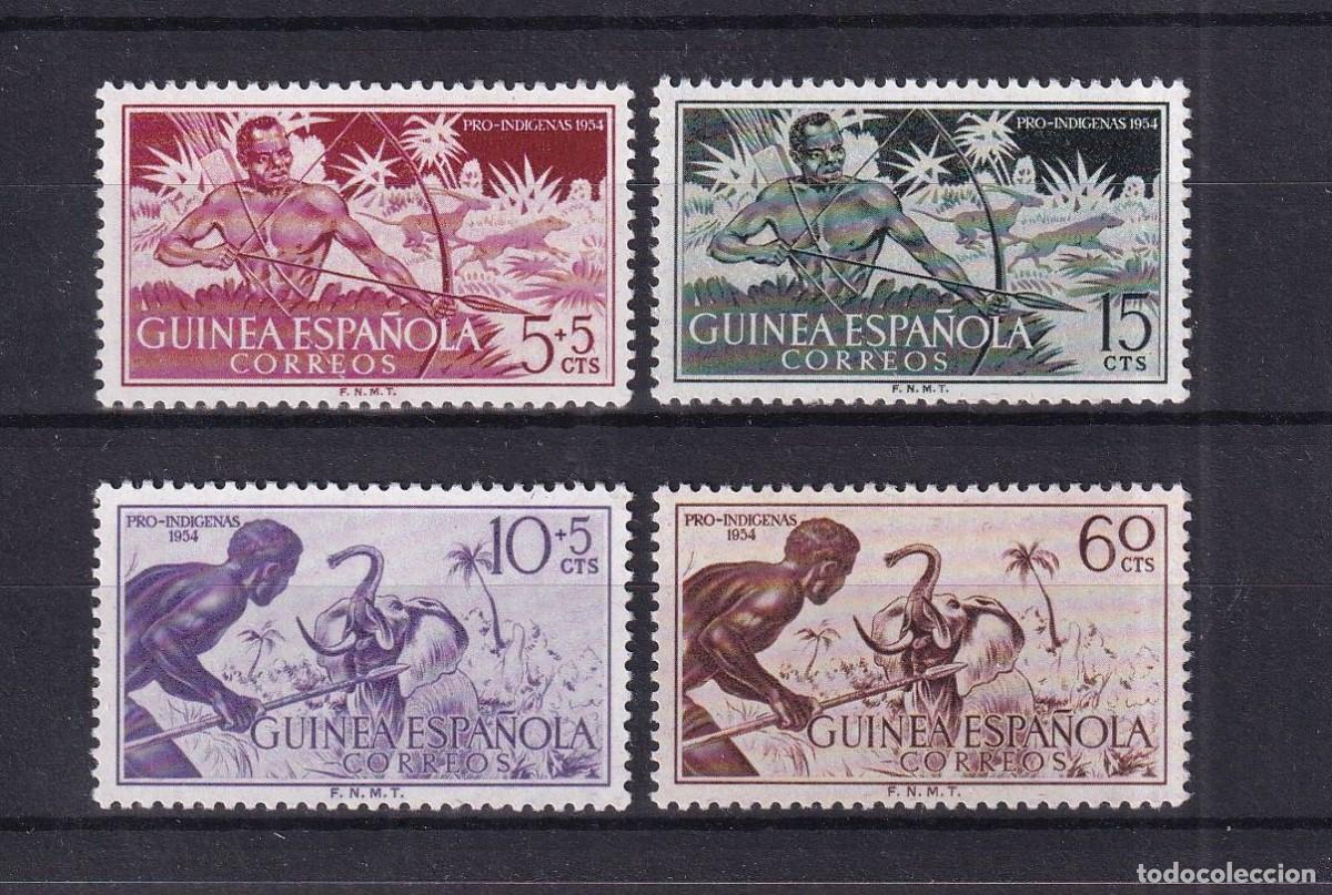 Stamps: Sellos DEPENDENCIAS ESPA&Ntilde;OLAS GUINEA a&ntilde;o 1954 Edifil 334/337** SERIE COMPLETA en NUEVO v.c. 6.40 &euro;