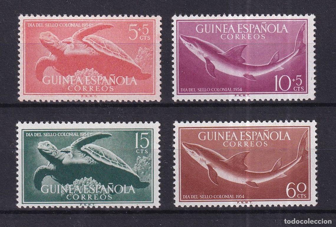 Stamps: Sellos DEPENDENCIAS ESPA&Ntilde;OLAS GUINEA a&ntilde;o 1954 Edifil 338/341** SERIE COMPLETA en NUEVO v.c. 6.40 &euro;