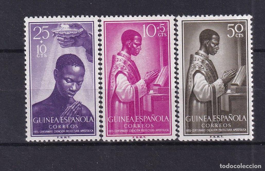 Briefmarken: Sellos DEPENDENCIAS ESPA&Ntilde;OLAS GUINEA a&ntilde;o 1955 Edifil 344/346** SERIE COMPLETA en NUEVO