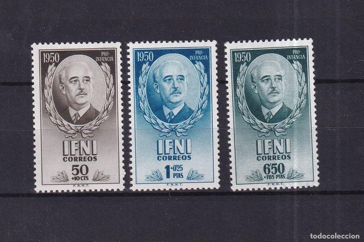 Stamps: Sellos DEPENDENCIAS ESPA&Ntilde;OLAS IFNI a&ntilde;o 1950 Edifil 68/70** SERIE COMPLETA en NUEVO v.c. 25 &euro;