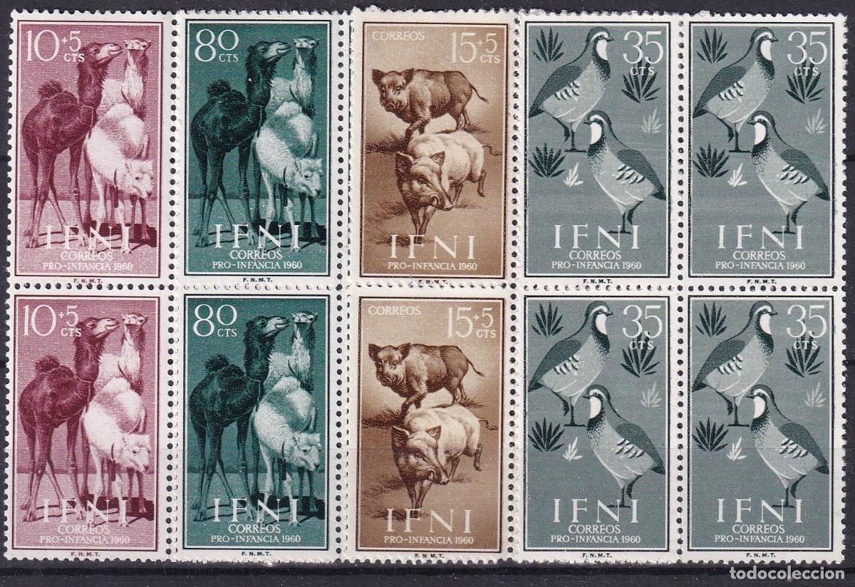 Sellos: Sellos DEPENDENCIAS ESPA&Ntilde;OLAS IFNI a&ntilde;o 1960 Edifil 159/162** SERIE COMPLETA bloque 4 en NUEVO