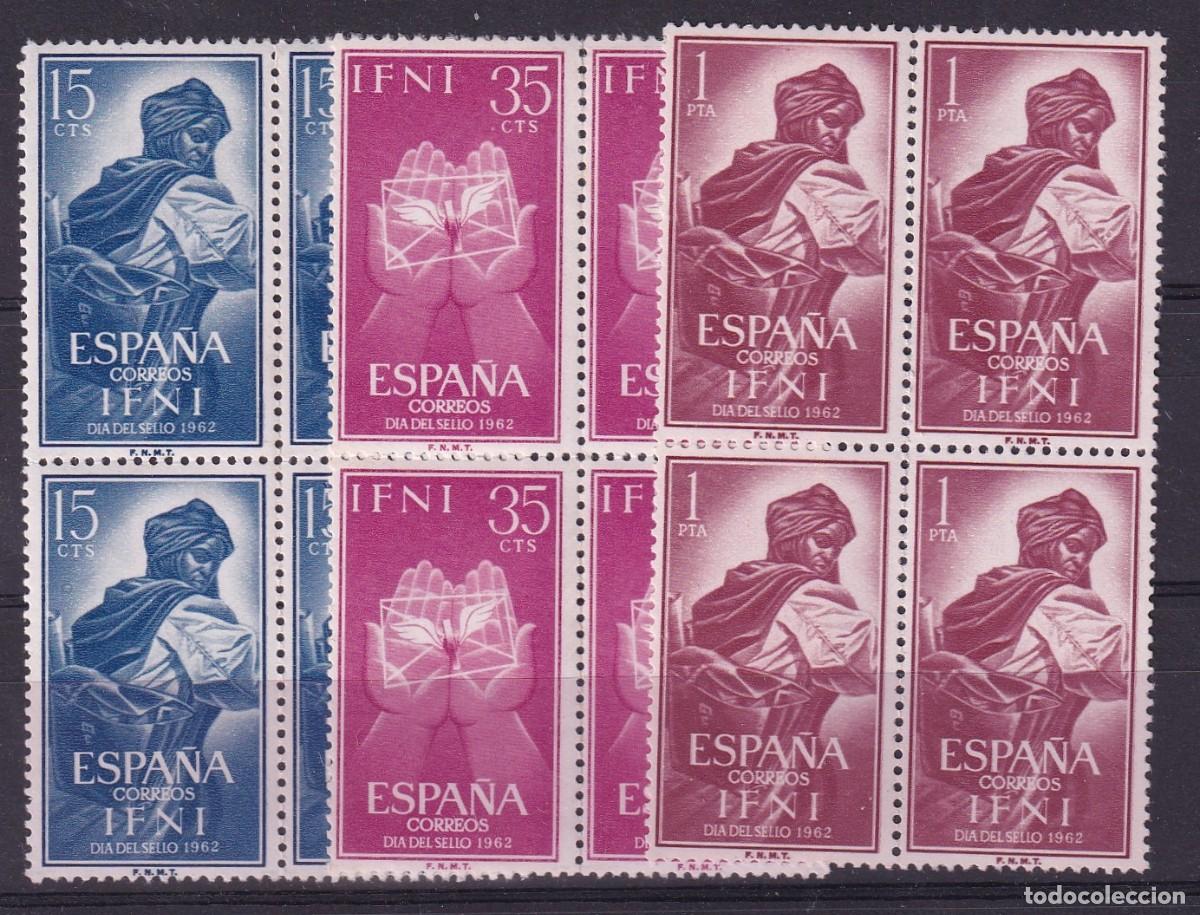 Sellos: Sellos DEPENDENCIAS ESPA&Ntilde;OLAS IFNI a&ntilde;o 1962 Edifil 190/192** SERIE COMPLETA bloque 4 en NUEVO