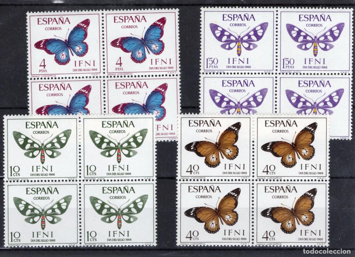 Sellos: Sellos DEPENDENCIAS ESPA&Ntilde;OLAS IFNI a&ntilde;o 1965 Edifil 221/224** SERIE COMPLETA bloque 4 en NUEVO