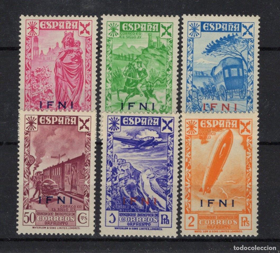 Sellos: Sellos DEPENDENCIAS ESPA&Ntilde;OLAS IFNI beneficiencia a&ntilde;o 1943 Edifil 7/12** SERIE COMP. en NUEVO v.c. 88